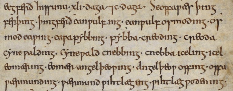 Anglo-Saxon Chronicle - Aethelbald myrcnacing (British Library Cotton ...