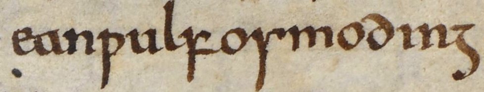 Anglo-Saxon Chronicle - Eanwulf Osmoding (British Library Cotton MS Tiberius A VI, folio 12v)
