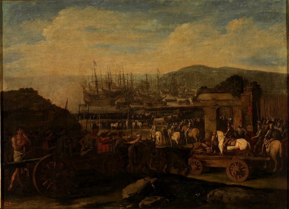 Aniello Falcone - Embarkation of artillery troops