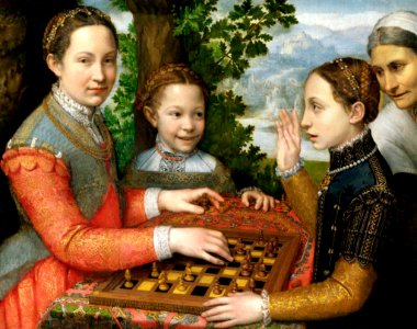 The Chess Game - Sofonisba Anguissola. Free illustration for personal and commercial use.