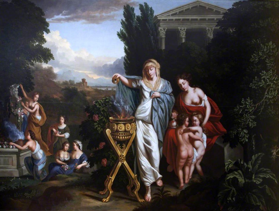 Anglo-Dutch School - Women Sacrificing and Garlanding a Janus Herm - 653185 - National Trust