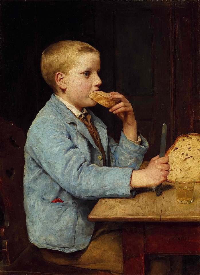 Albert Anker - Knabe beim Znüni (ca.1897)