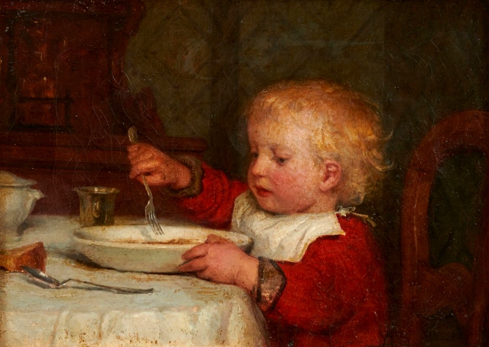 Boy at Table (Ruedi Anker) by Albert Anker, 1869