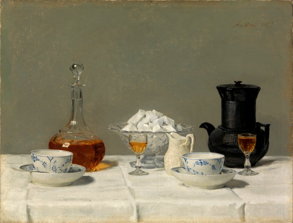 Albert Anker - Stillleben mit Kaffee (1877)