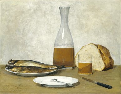Albert Anker - Stillleben, Heringe