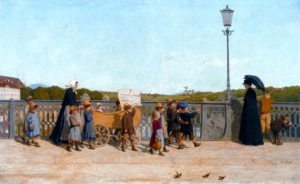 Albert Anker - Kleinkinderschule auf der Kirchenfeldbrücke (1900)
