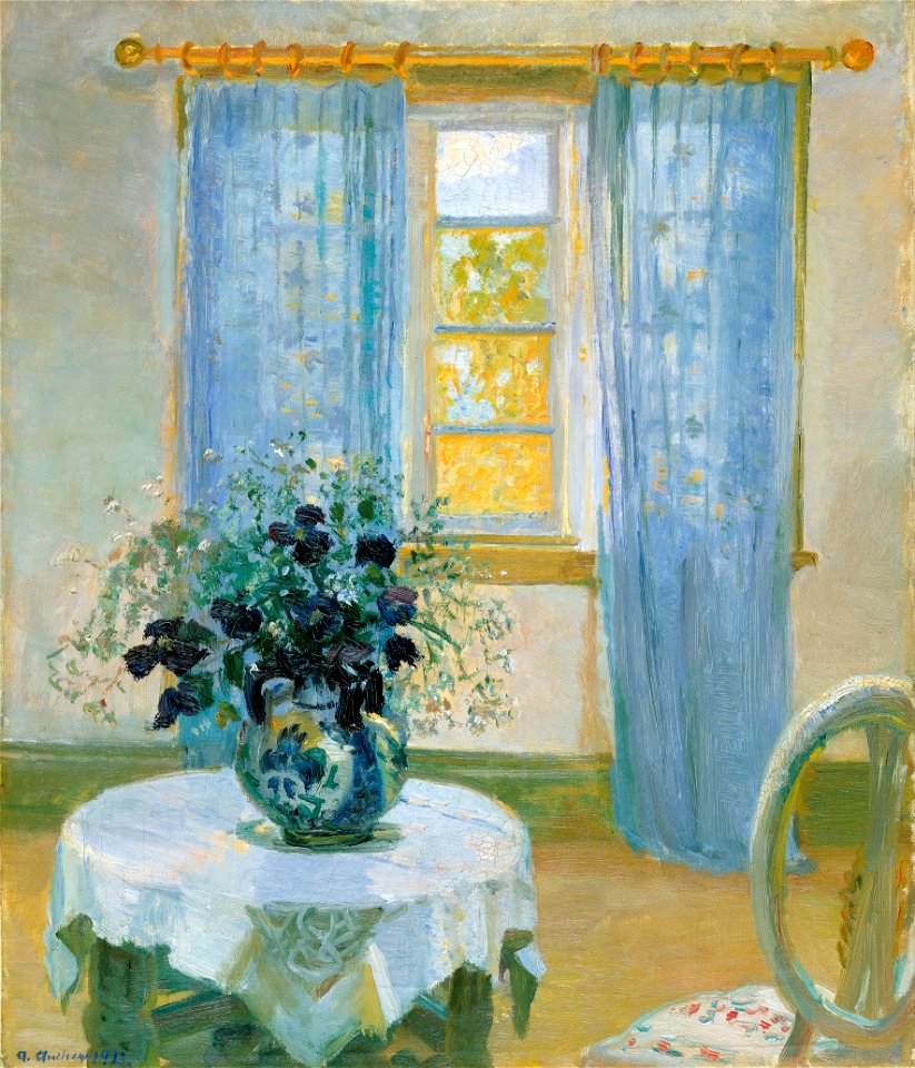 Anna Ancher - Interior with clematis - Google Art Project