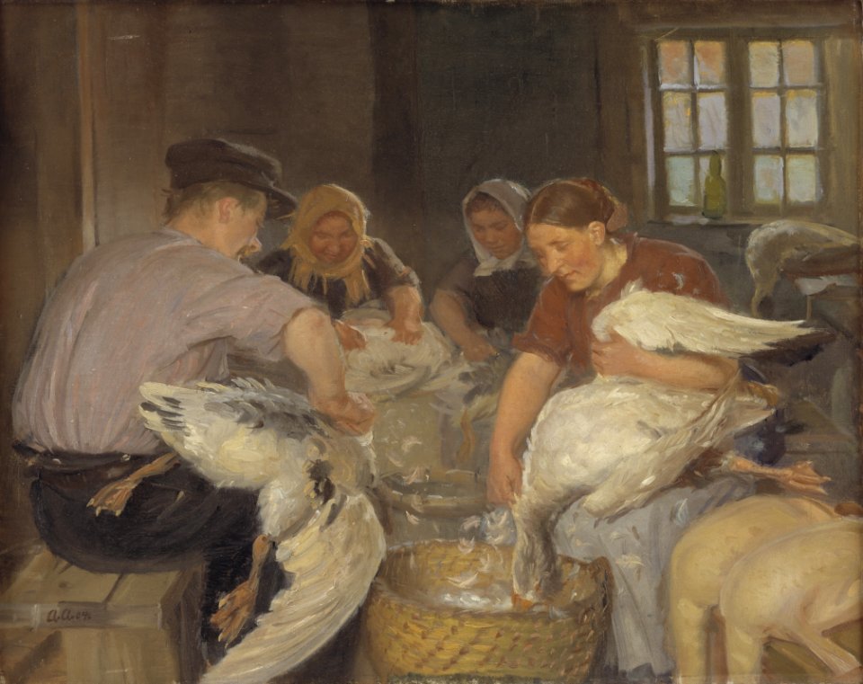 Anna Ancher - Plukning julen Gås
