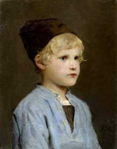 Albert Anker - Porträt eines Knaben mit Mütze