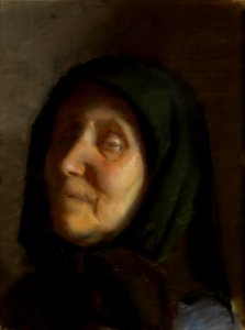Anna Ancher, Blind-kone, 1883-1885, VKS-00-0296, Sorø Kunstmuseum. Free illustration for personal and commercial use.