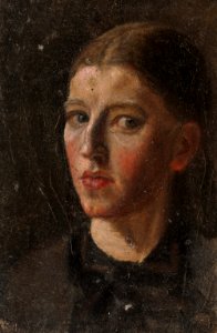 Anna Ancher, Selvportræt, Ca. 1878-1879, HAF3003, Skagens Kunstmuseer. Free illustration for personal and commercial use.