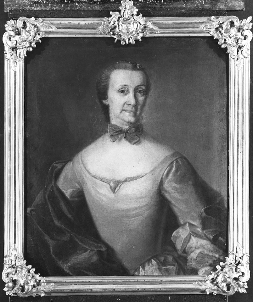 Anna Elisabeth Lander, 1693-1769, gift med postdirektör Christian Pettersson - Nationalmuseum - 40189