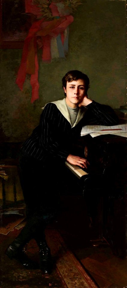 Anna Bilińska - Portret młodego pianisty Józefa Hofmanna 1890