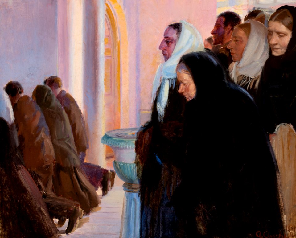 Anna Ancher, Altergang i Skagen kirke, 1899, 1073, Skagens Museum