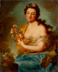 Anna Dorothea Therbusch - Selbstbildnis als Flora. Um 1765. Free illustration for personal and commercial use.