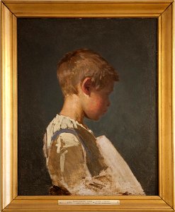Anna Nordlander - Side-Face Portrait of a Boy - NM 5262 - Nationalmuseum. Free illustration for personal and commercial use.
