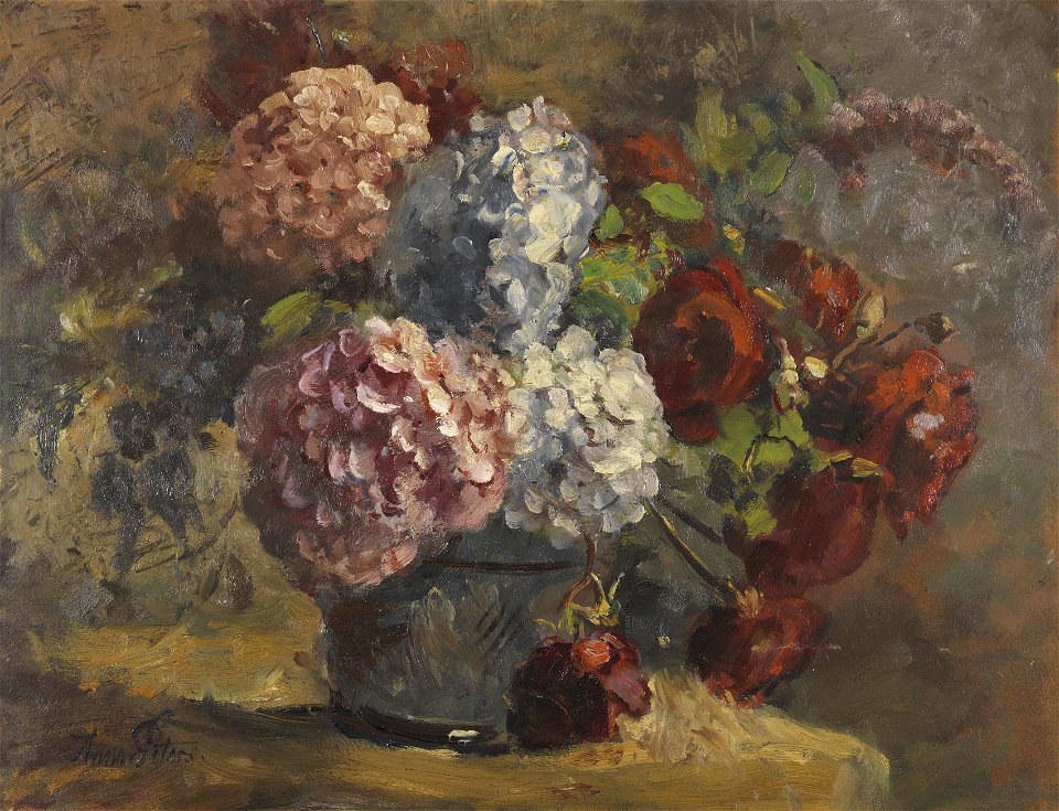 Anna Peters Hortensien und Rosen