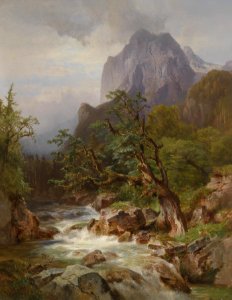Anna Plommer Waldpartie mit dem Hintersee in Baiern