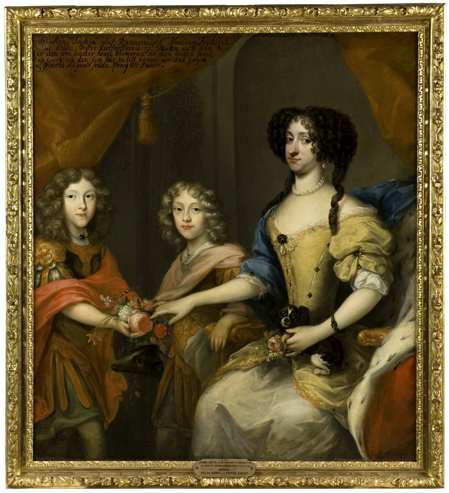 Anna Sofia, 1647-1717, princess of Denmark, electress of Saxony, her sons Johann Georg IV - Nationalmuseum - 15544