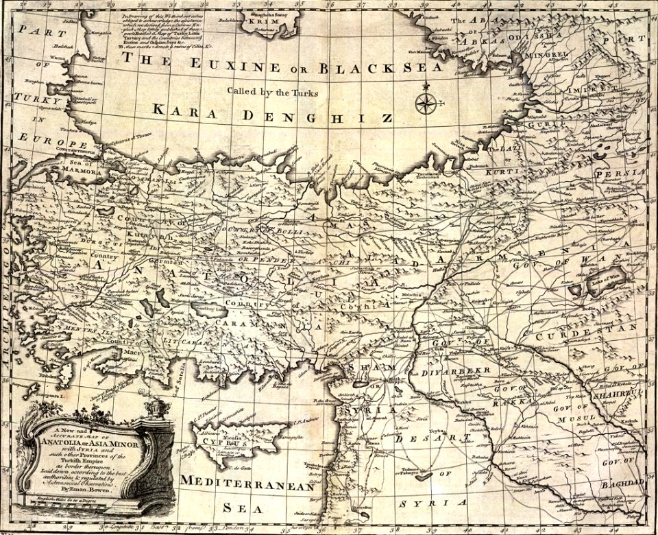 Bowen, Emanuel. Anatolia, Syria. 1747. (A)