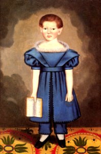 Boy on Stenciled Carpet by Erastus Salisbury Field