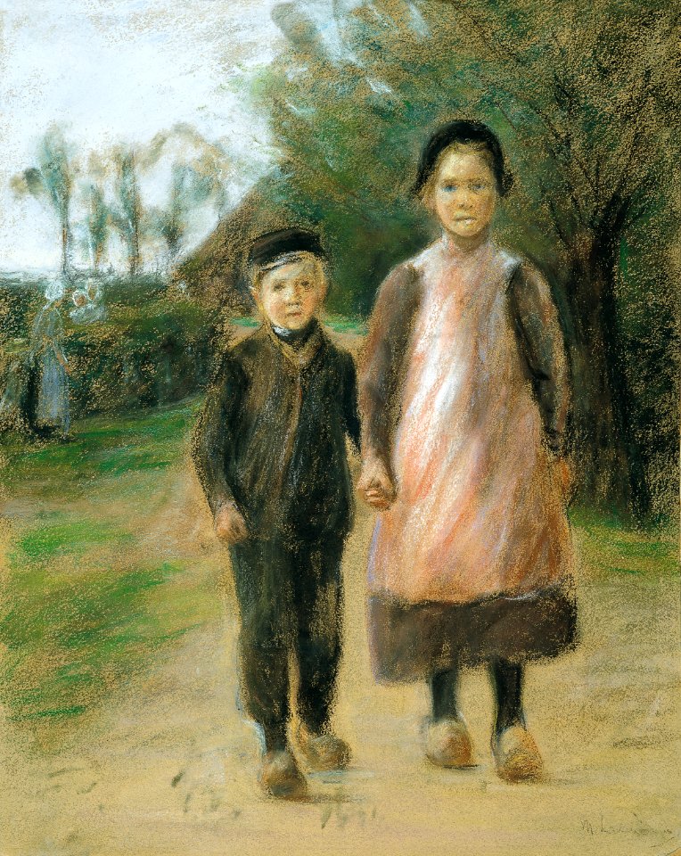 Boy and Girl on a Village Street (ca. 1897)