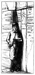 Boy leaning against wall - Tom Brown's School Days (1869)
