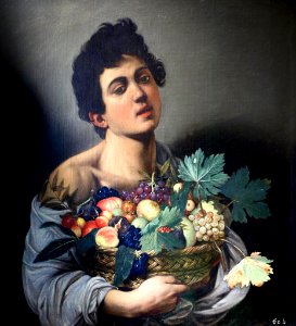 Boy with a Basket of Fruit by Caravaggio. Free illustration for personal and commercial use.