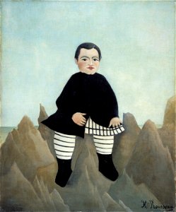 Boy on the Rocks - 1895-7 - Henri Rousseau. Free illustration for personal and commercial use.