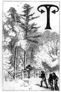 Boys crossing fence into the woods - Tom Brown's School Days (1869)