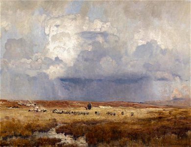 Eugen Bracht - Schäfer mit seiner Herde