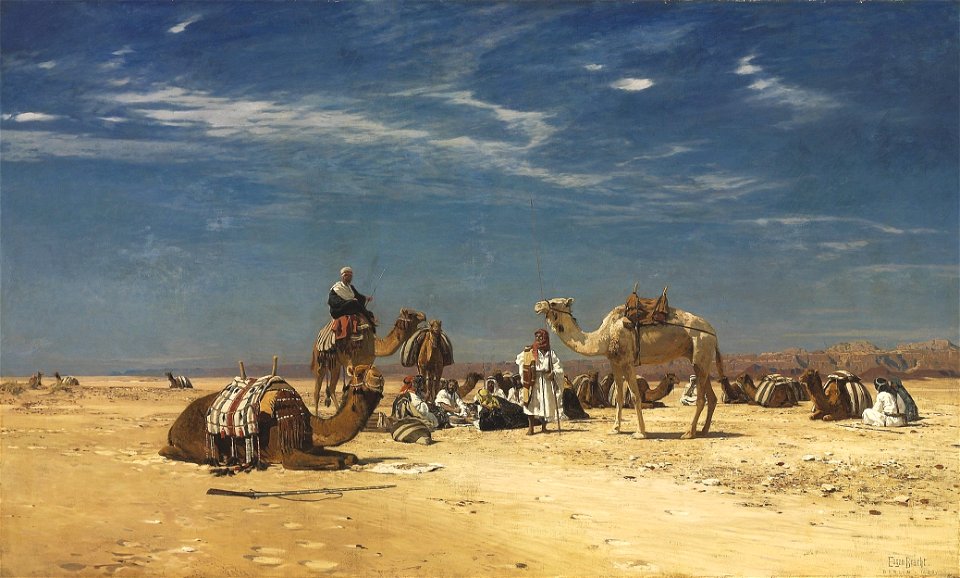 Rast in der Araba (Peträisches Arabien) - Eugen Bracht
