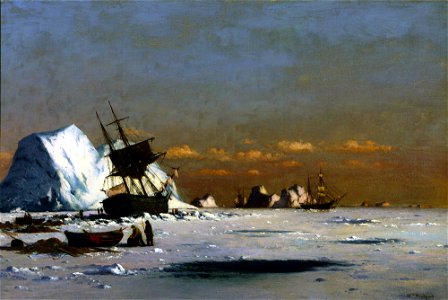 Waiting for the Thaw (Arctic Whaling Scene) by William Bradford. Free illustration for personal and commercial use.