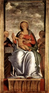 Bramantino - Madonna and Child with Two Angels - WGA03070. Free illustration for personal and commercial use.