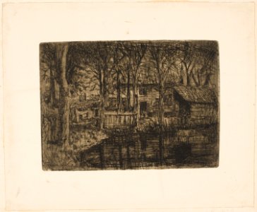 Braekeleer - Night Scene with House beside a Pond, 1985-52-11256