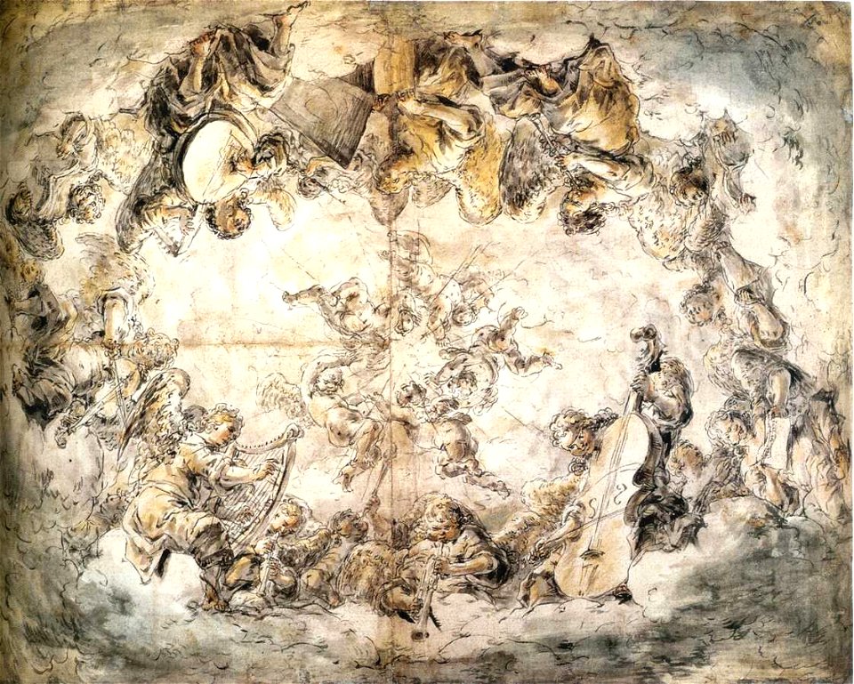 Bramer, Leonaert - Concert of Angels (recto) - 1650-52