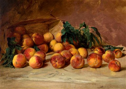 'Still Life with Peaches' by Lloyd Branson, 1895