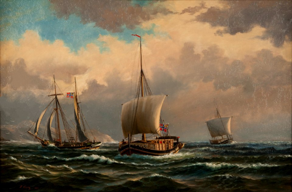Theodor Søvig, råsegeljakter 1880, Sjöhistoriska museet, S 5870
