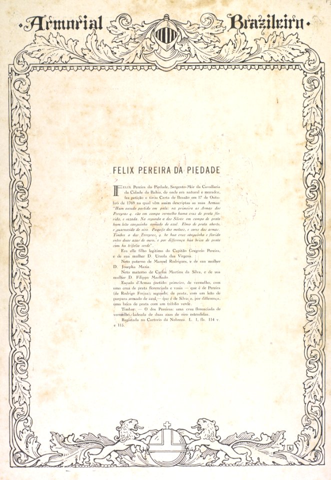 Brasão de Félix Pereira da Piedade 01
