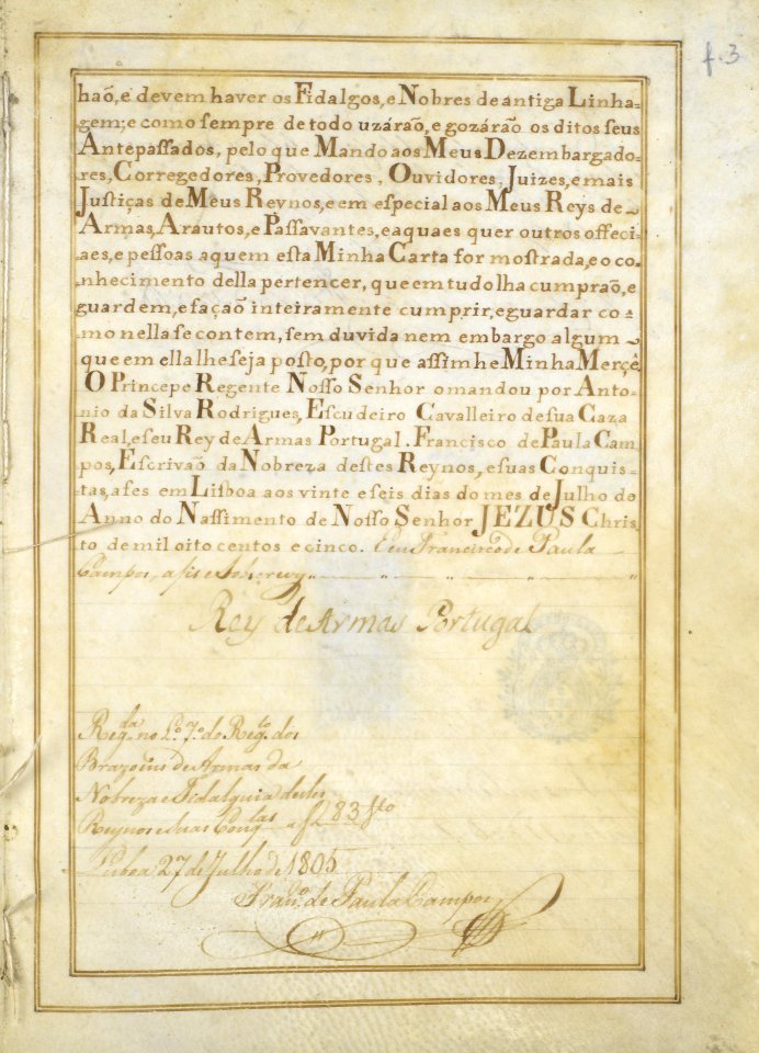 Brasão de Francisco Cardozo Pereira de Mello e Vasconcellos 03