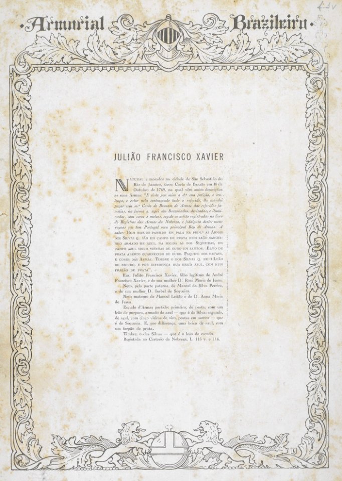 Brasão de Julião Francisco Xavier 01