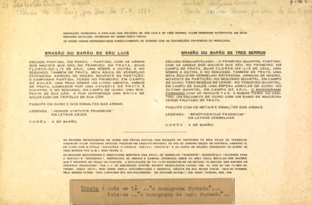 Brasão do Barão de São Luis e Brasão do Barão de Tres Serros 02