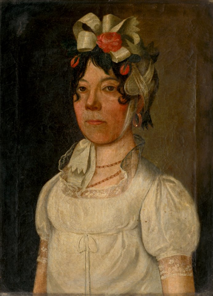 Bratislavský maliar zo začiatku 19. storočia - Podobizeň mladej ženy v bielych šatách - O 2523 - Slovak National Gallery