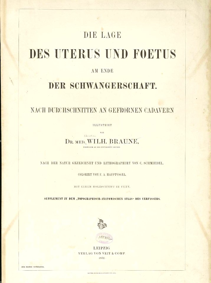 Braune Topiographisch-anatomischer Atlas supplement title