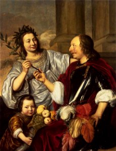 Bray, Jan de Allegorical Family Portrait. Free illustration for personal and commercial use.