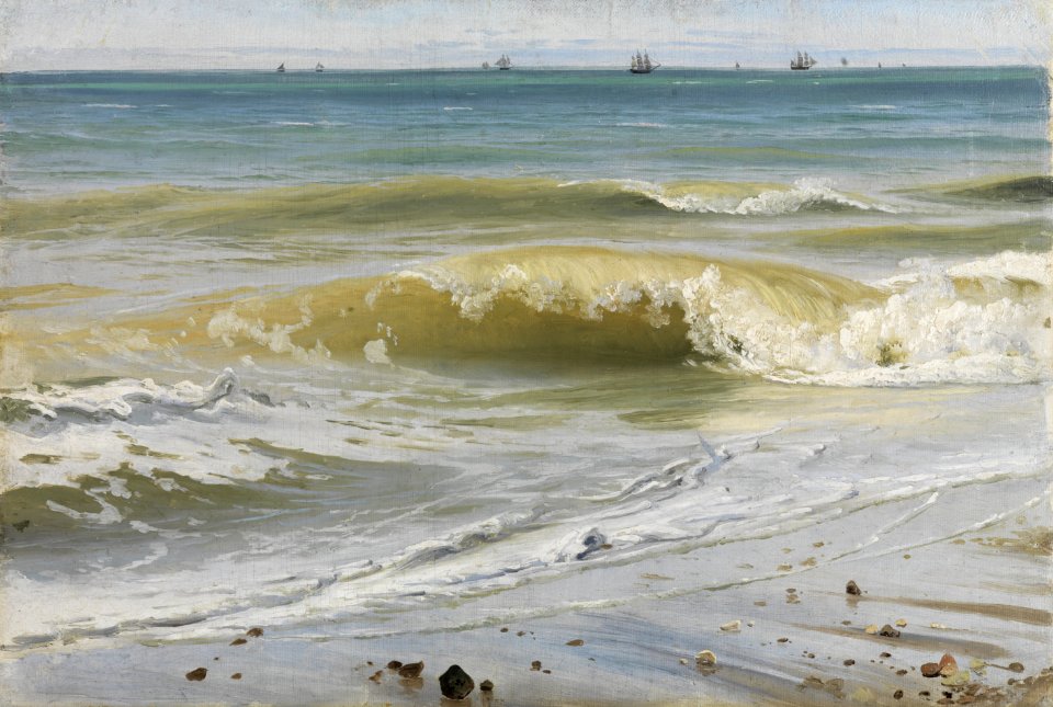Breaking Waves with Distant Ships - Johann Wilhelm Schirmer - Google Cultural Institute