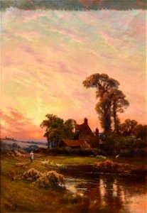 The Close of an Autumn Day by Alfred De Breanski, Sr.. Free illustration for personal and commercial use.