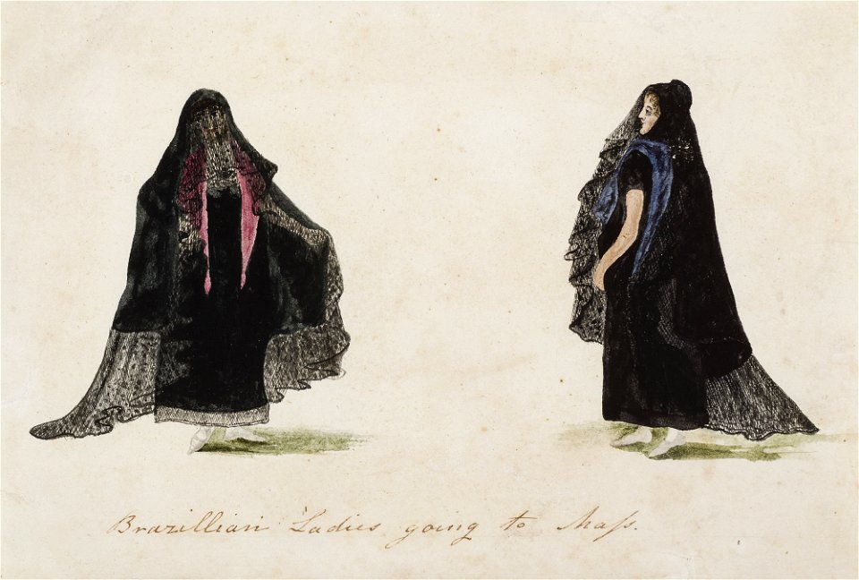 Brazillian Ladies going to Mass, da Coleção Brasiliana Iconográfica