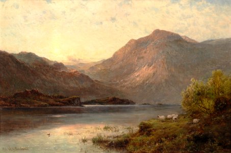 Alfred de Bréanski - The islands of Loch Maree. Free illustration for personal and commercial use.