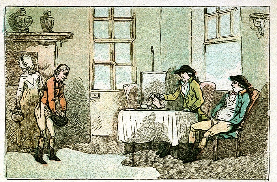 Breakfast at Egham - 'please your Honour, remember your Postboy!' (caricature) RMG PW4931
